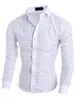 Casual shirts voor heren mode afdrukken Mannen overhemd met witte marine lange mouwen bloemen met bloemen printen geruite mannelijke merkkleding camisa masculina