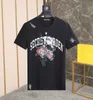 DSQ PHANTOM TURTLE Herren Designer T-Shirt Italienisches Mailand Mode Blumendruck T-Shirt Sommer Schwarz Weiß T-Shirt Männlich Hip Hop Street249n