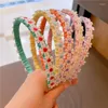 Hair Accessories Candy Color Small Lace Flower Girls Headbands Kids Head Hoop Summer Bands Simple Pleated Headwear Handmade