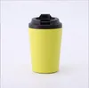 12oz şarap tumblers taşınabilir mini kahve kupaları paslanmaz çelik çift duvar yalıtımlı vakum araba kap kapak ile DIY özelleştirilmiş logo traval su şişeleri DHL