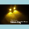 Lampki dekoracyjne 10x 9W 12V 24 V 18 mm LED Eagle Eye Light Car Fog Drl Daytime Reverse Parking Signal Yellow A.