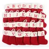 Kerstsokken breien rode sneeuwvlok alfabet letters kerstkousen decoratie voor huis kerstboom ornament cadeau