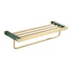 Bath Accessory Set Malachite Green Marble & Brass Towel Rack/Bar/Ring Toilet Brush Tissue Holder Row Hooks Hardware Accessories Brushed