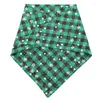 Hondenkleding Kerstmis Plaid Bandana Pet Trianguar Bandage Scarf Bow Ties Kraag voor kattenwasbare decoratie -accessoires