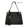 pu leather hand Bill of Lading Shoulder bag solid color large capacity Shopping bag double pull chain Ladies tote