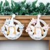 Decorative Flowers Christmas Wreath With Lanyard Hollow Out White Angel Garland Rattan Circle Decor For Home