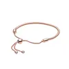 Rose Gold Slider armband met originele doos voor Pandora Authentieke Sterling Silver Snake Chain Charms armbanden Women Girls Girls Wedding Party Sieraden Set