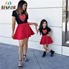 Mamá e hija vestido chándal primavera otoño familia ropa a juego bebé niña bordado amor conjuntos de ropa 220426