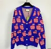 Kadın Sweaters Tasarımcı Ceket Kashmere Hardigan V yaka gevşek çizgili puf elbisesi kazak ceket