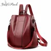 Antitheft Leather Backpack Mulheres Bolsa de ombro vintage Senhoras de alta capacidade Viajar Backpack School Bags Girls Mochila Feminina 220815