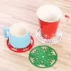 Ihålig snöflingor kopp mattor röd gröna snöflingor non slip mug coaster non-woven värmeisoleringskoppar mattor juldekoration bh7758 tyj