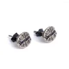 Stud Earrings 925 Sterling Silver Coffee Beans Women Punk Vintage Party Wedding Jewelry For Girls