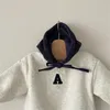 Strampler Frühling geboren Baby Mädchen Kleidung Kleinkind Kostüm Mit Kapuze Brief Stickerei Infant Jungen Overalls 221018