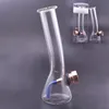 Großhandel Travel Mini Glass Tabak Rauchrohr Proteable Clear Bubbler Becher Wasser Bong mit Metall Trockener Kräuterschale