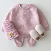MI Spring Baby Clothing Set Full Heart Boys Hoodie Suit Toddler Girls Clothes 220315