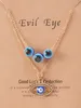 S3257 أزياء المجوهرات قلادة العين الشريرة للنساء طبقة مزدوجة عيون زرقاء قلادة قلادة قلادة قلادة