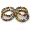 Link Bracelets Handmade Ethnic Vintage Friendship Colorful Cube Ceramic Beaded For Women