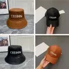 Chapéu de velejador feminino Bonés de beisebol de couro masculino Designers de luxo Chapéus de balde Outono marrom preto Casquette Letra bordado C Fedora