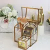 Förvaringslådor Makeup Crganizer Chest of Drawers Clear Glass Vanity Organizer för kosmetiska smycken Hoder/Mirror Beauty Dresser