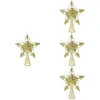 Decorações de Natal 4pcs Tree Topper Star Ornament Xmas Treetop Hollow