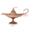 Excellent conte de fées Aladdin lampe magique brûleur d'encens Vintage rétro théière génie lampe arôme pierre maison ornement métal artisanat RRE15130