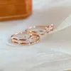 22101801 diamond double rings with side stones au750 18k rose gold butterfly adorable teenage girl birthday gift Women's Jewelry