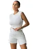 Женские спортивные костюмы летняя уличная одежда белая 2 кусочки женские наряды без рукавов по бить