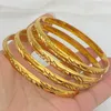 Bangle 4pcs Dubai Women/Man Gold Fashion Exquisite Bracelets African European Ethiopian Girls Jewelry Bangles Bride