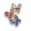 Broches Lindo Colorido Diamante Mariposa Broche Mujer Seda Bufanda Hebilla Vestido Animal Accesorios De Boda