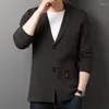 남자 양복 남자 정장 재킷 2022 스프링 / 가을 캐주얼 느슨한 니트 단색 코트 고품질 비즈니스 블레이저 플러스 크기 3xl