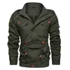 Chaquetas de los hombres Grueso cálido para hombre Parka Chaqueta de invierno Fleece Multi-bolsillo Casual Tactical Army Jacket Hombres Tallas grandes 5XL Con capucha jaquetas masculina G221013