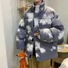 Herrjackor 2021 vinterjacka herr parka varm modetryck casual streetwear coat manlig lös koreansk kappa kvinna parkas nya kläder m-2xl g221013