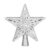 Kerstdecoraties Tree Topper 3D Hollow Sparkling Star met LED Roterende Snowflake Projector Lights For Xmas Party Home Navidad Decor