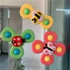 3st Fidget Sug Cup Spinner Toy for Baby 1 2 Year Cartoon Insect Rotating Rattle Sensory Educational Games Rattles for Kids 220531