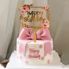 お祝いの供給アクリルケーキトッパーお誕生日おめでとうございます子供の女の子のパーティーデコレーションキャンディーバーの花