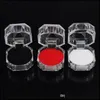 Scatole per gioielli Acrilico Crystal Clear Ring Box Trasparente Nero Bianco Rosso Orecchino a bottone Custodia per gioielli Scatole regalo Confezione Drop Deliver Dhga4