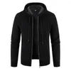 Pulls pour hommes Automne Pull Manteau Élastique Veste D'hiver Extensible À Capuche Élégant Zip Up Thermique Doux