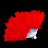 Party Favor Folding Feather Fan 9 Colors Hand Håller Vintage Chinese Style Dance Wedding Craft Fans B1020