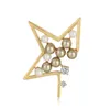 Brosches Classic Pearl Star Zircon for Women's Brosch Pin Clothing Decoration Pins Metal Kpop Accessories kläder