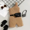 Rompers 2 Colors 1-5Y Fashion Toddler Girls Summer Jumpsuits Pants With Belt Sleeveless Solid Knit Playsuits Purses Baby Girl 221018