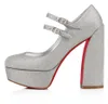 Дизайнер обуви для обуви женщин Свадебные насосы насосы Movida Jane 130 мм каблук Mary Pump Black Matte /Patent Leather Losted