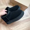 Ultra mini botter designer femme bottes de neige australie chaussures chaudes fourrures en cuir r￩el ch￢taignier ch￢taignade des chaussons moelleux pour les femmes