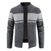 Pulls pour hommes Automne Cardigan pour hommes 2022 Mode Slim Tricoté Sweatercoats Casual Patchwork Hommes Zipper Tricot Veste Manteau