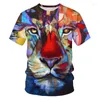 T-shirt da uomo 2022 Lion Tiger Cartoon Senior T-shirt Anime 3DT Felpa grafica oversize per bambini maschi e femmine