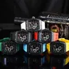 腕時計を視聴する自動クォーツムーブメントブランドウォッチラバーストラップマルチカラースタイルインポートクリスタルミラー直径