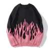 Herentruien roze vlam uit schouderschouder vrouwen herfst oversized brearwear kleding