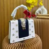 Navy Bag Women Designer Handbags Genuine Leather Cross Body Bags Imported Cow Leather Detachable Shoulder Strap Weave Square Pouch Bee Stars Bowknot Scarves Totes