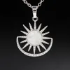 Natural Gem Stone Round Sun Crystal Beaded Pendant Fashion Accessories Simple Hanging Wholesale BH015