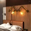 Wall Lamp Loft Retro Industrial Water Pipe Double Head Aisle Balcony Light Restaurant Bar Cafe Corridor Bedroom Bra