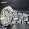 Дешевые наручные часы Relogio Masculino MISSFOX Ice Out Diamond Watch Многофункциональный день с регулировкой даты и календарем Кварцевые часы для мужчин Dro 221018